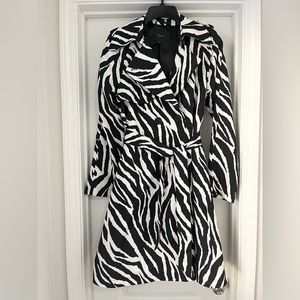 Express zebra trench coat
